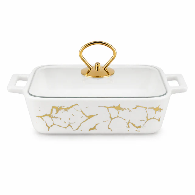 Elegant White Texture Small Burner Dish for Food Warming & Serving - Image 2