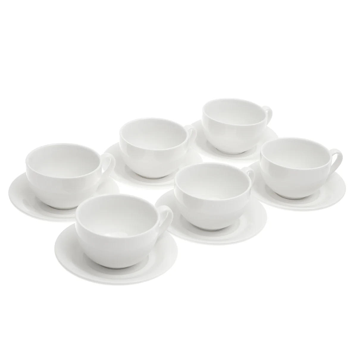 6-Piece Cup & Saucer Set – Elegant White Ceramic - Image 3