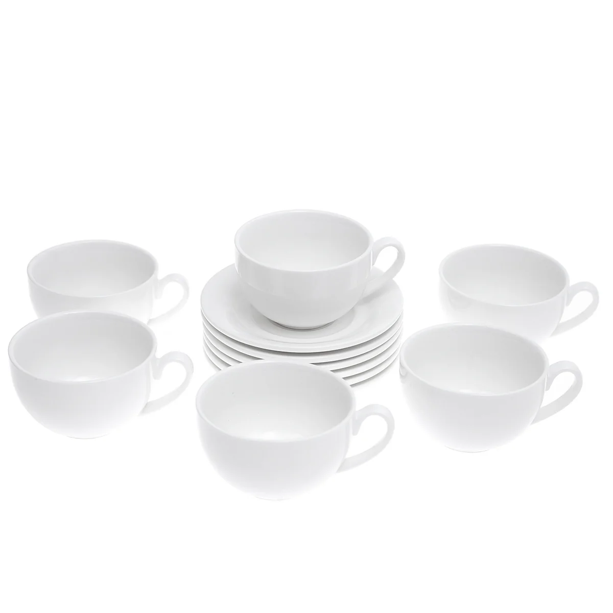 6-Piece Cup & Saucer Set – Elegant White Ceramic - Image 6