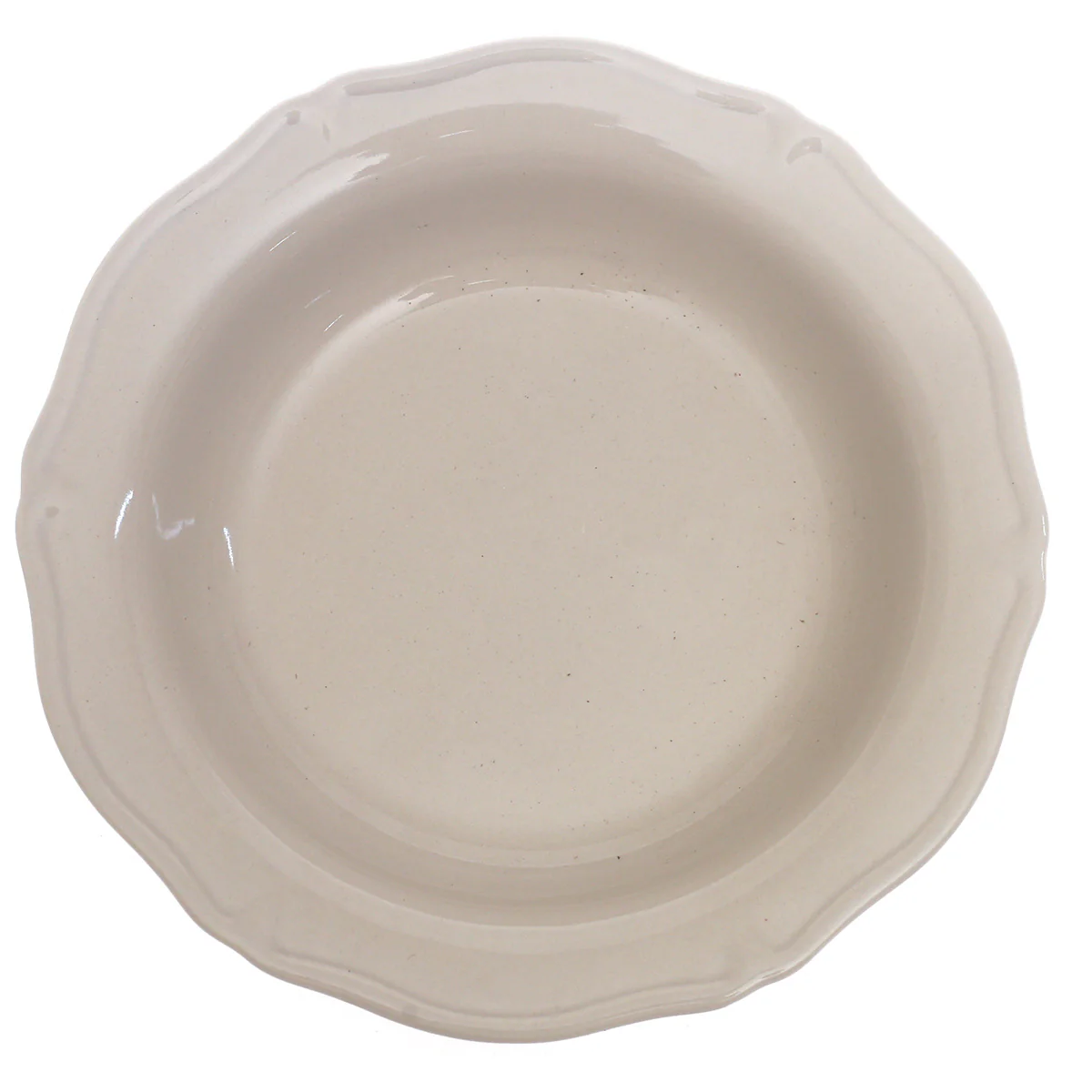 Beige Ceramic Deep Plate – 7 Inch Rustic Everyday Serving Plate - Image 2