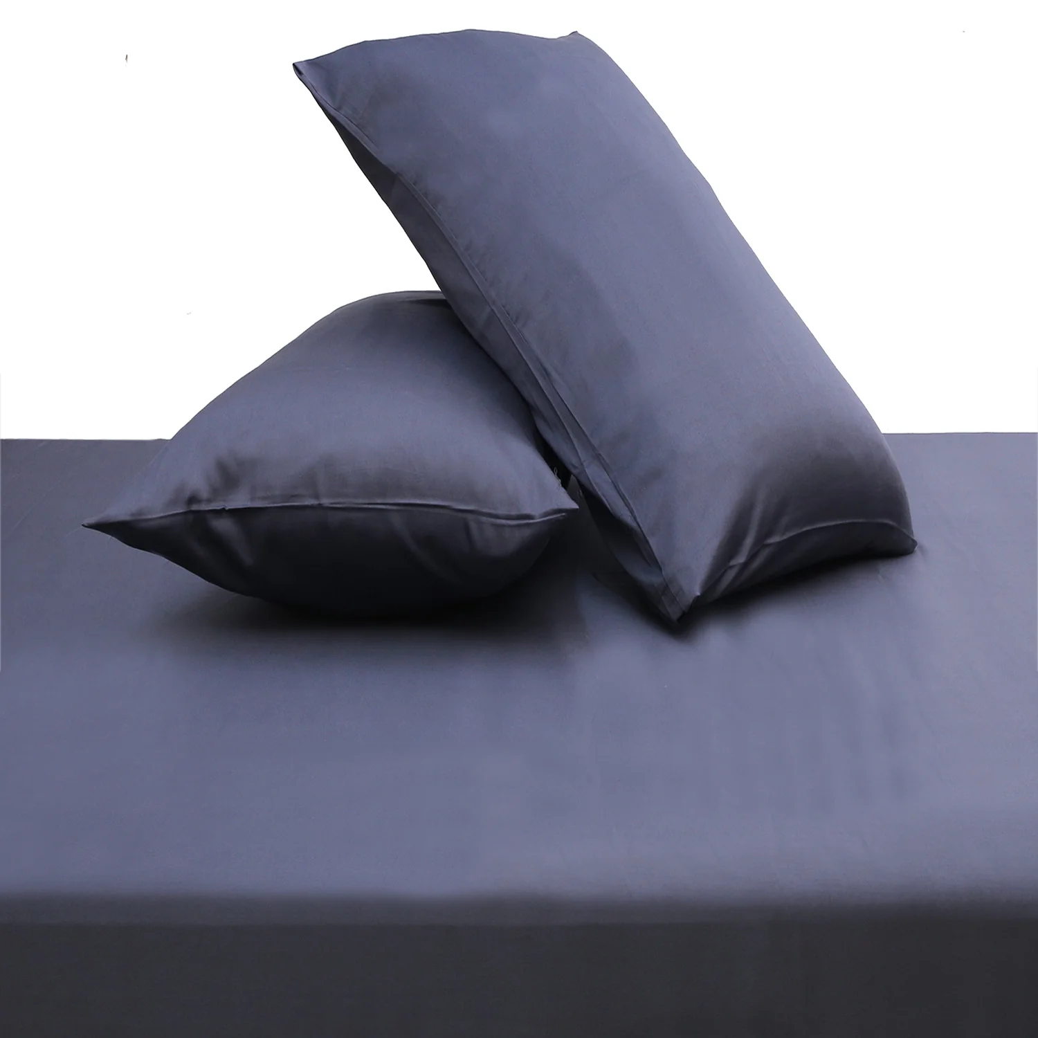 Bluish Grey Solid Dyed Double Bedding Set – 6 Pieces