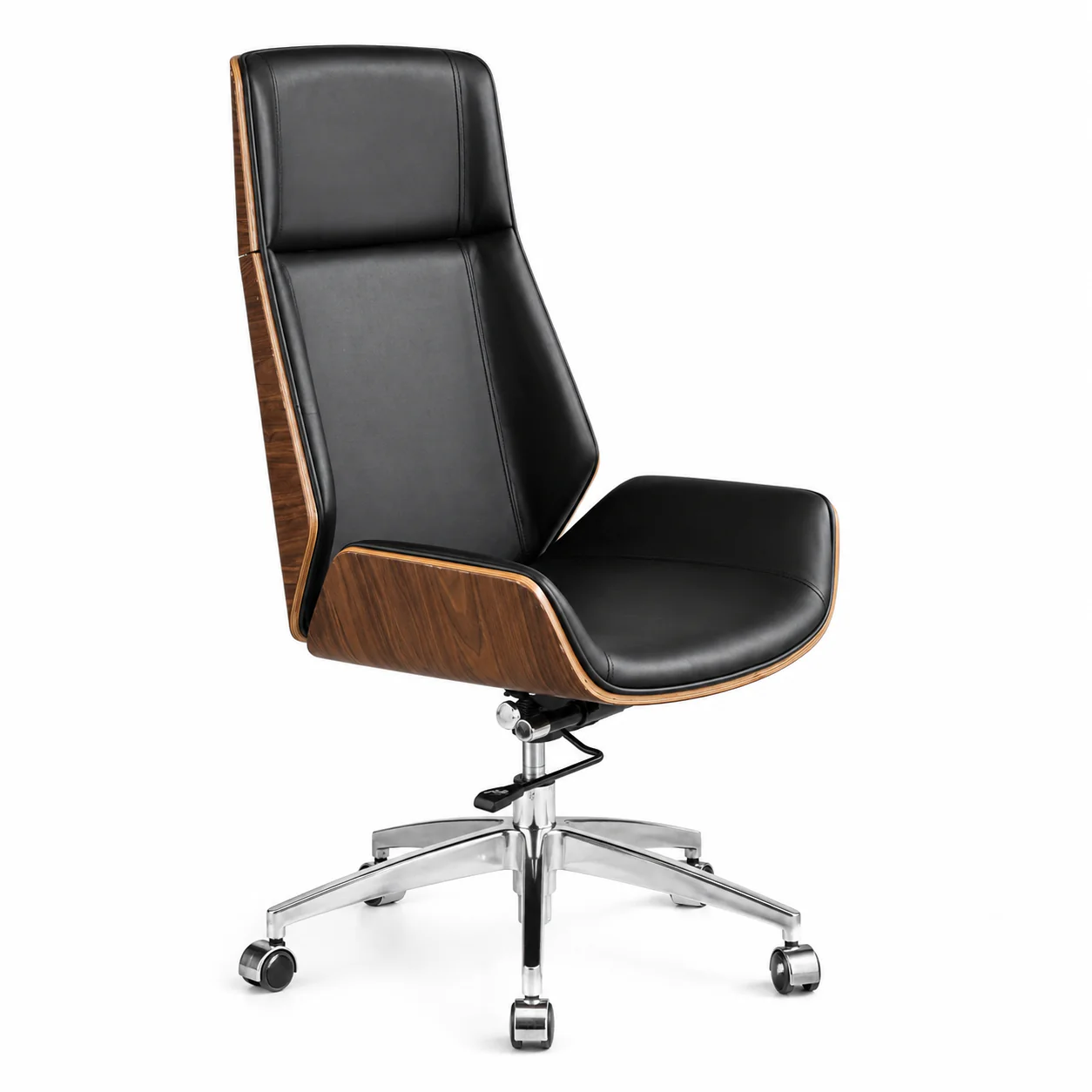 Boss Executive Wooden Back Office Chair 067 – Premium Leather Swivel Chair with Ergonomic Design & Modern Finish