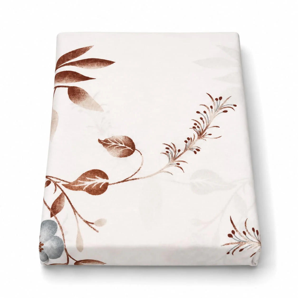 Brown Florals Double Bed Sheet 96x102" - Image 2