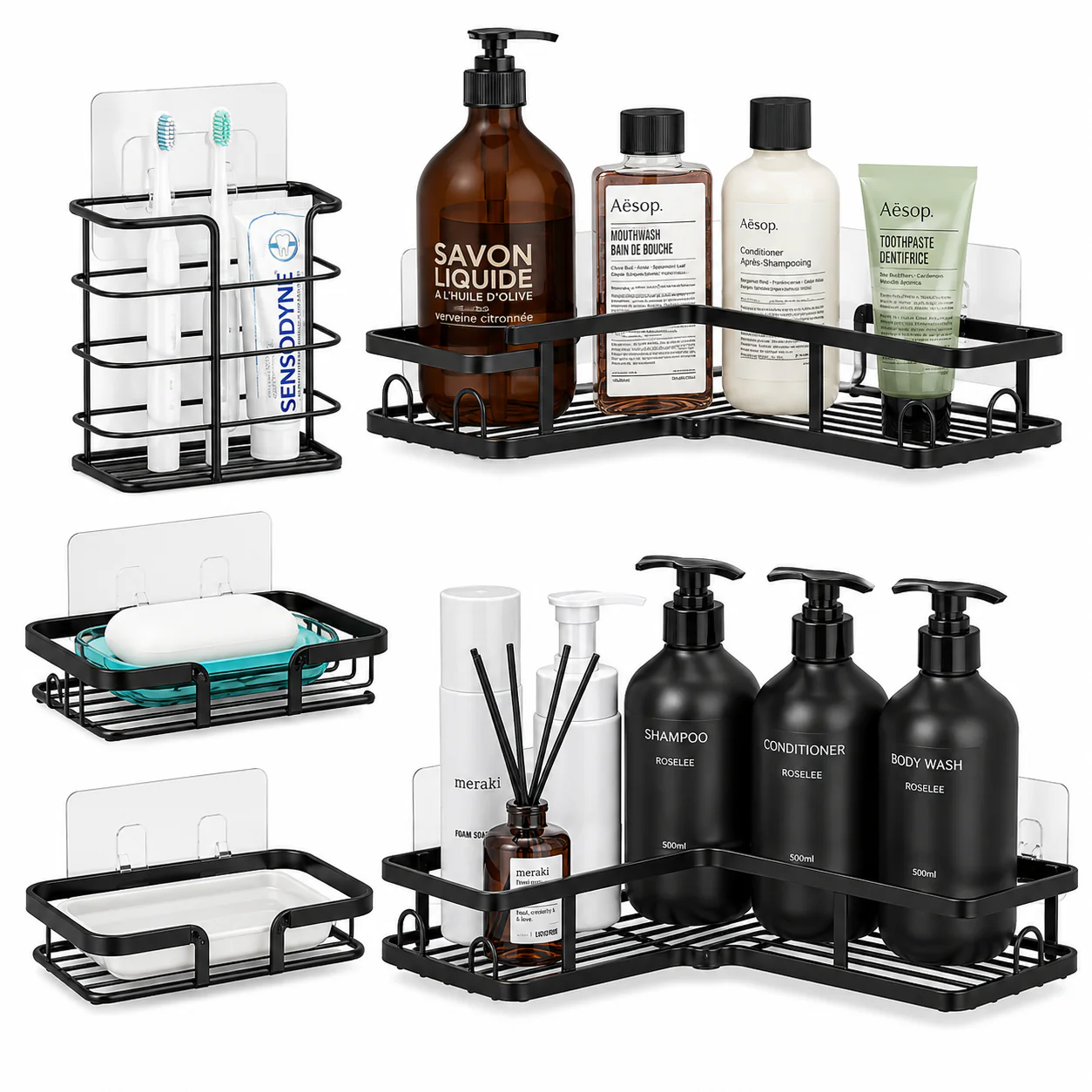 Corner Shower Caddy – 5 Piece Set - Image 2