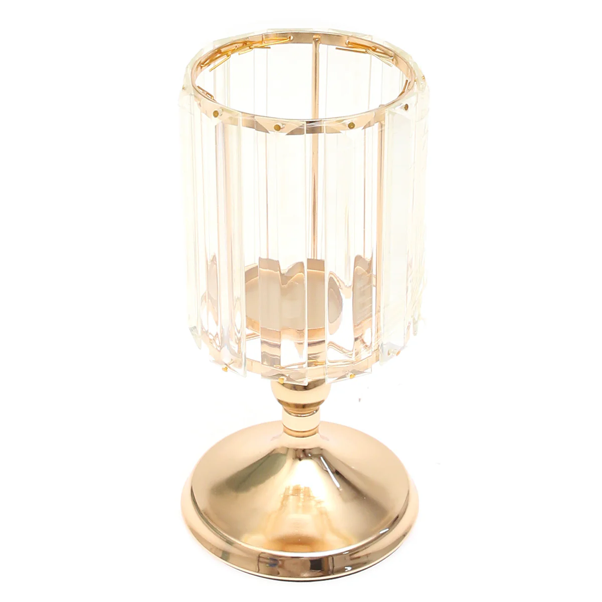 Crystal Gold Pillar Candle Holder - Image 2