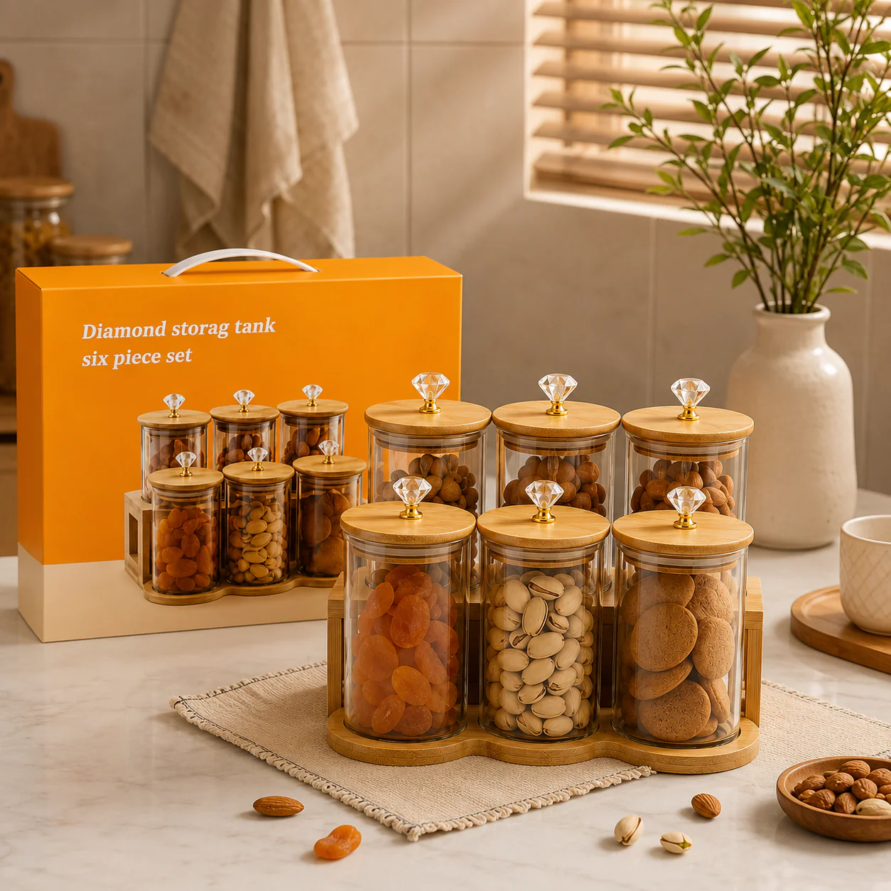Diamond Storage Jar – 6 Piece Set