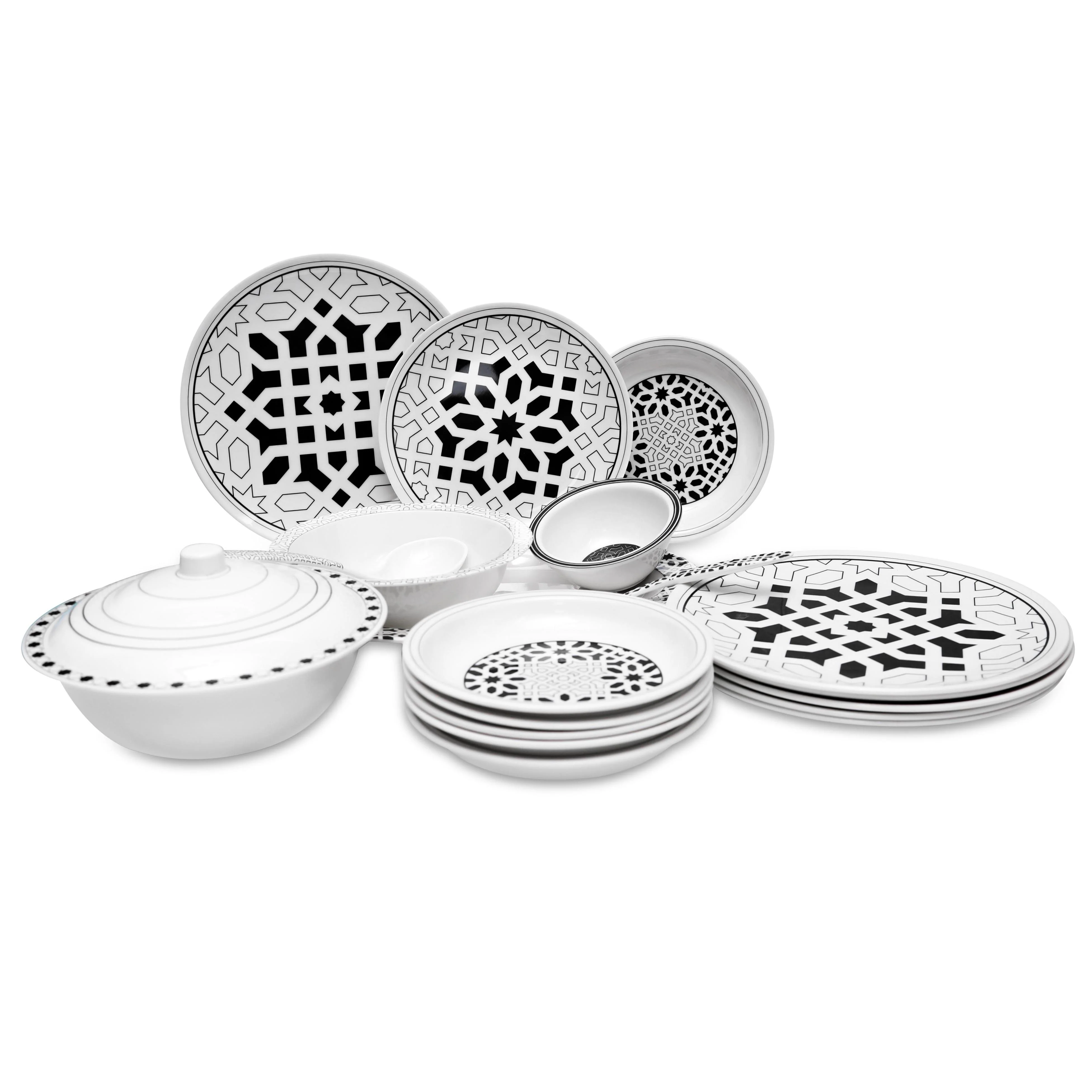 Dinner Set Geometric Black - Image 3