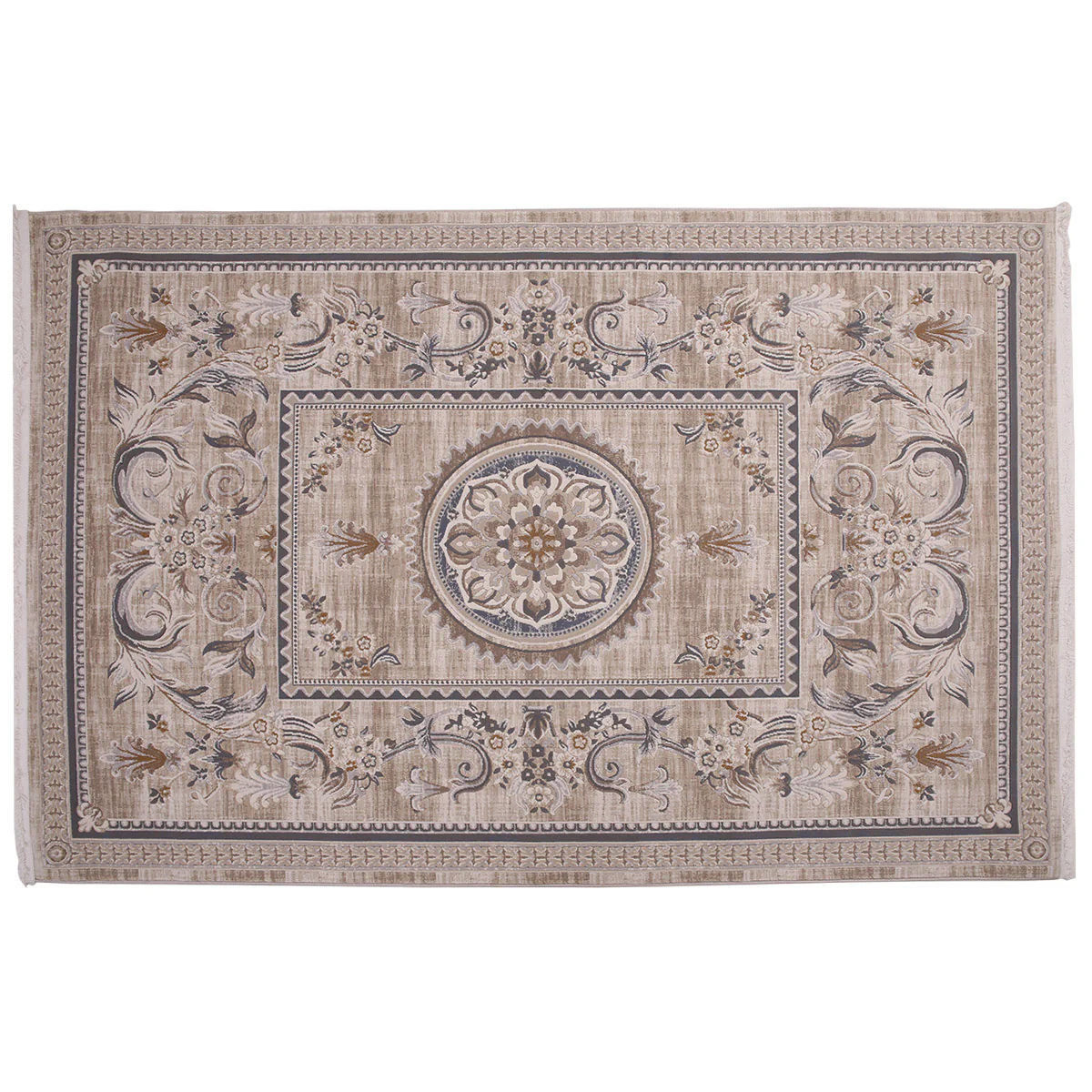 Festival F1 Traditional Medallion Area Rug – Beige Floral Vintage Style 160x230 cm