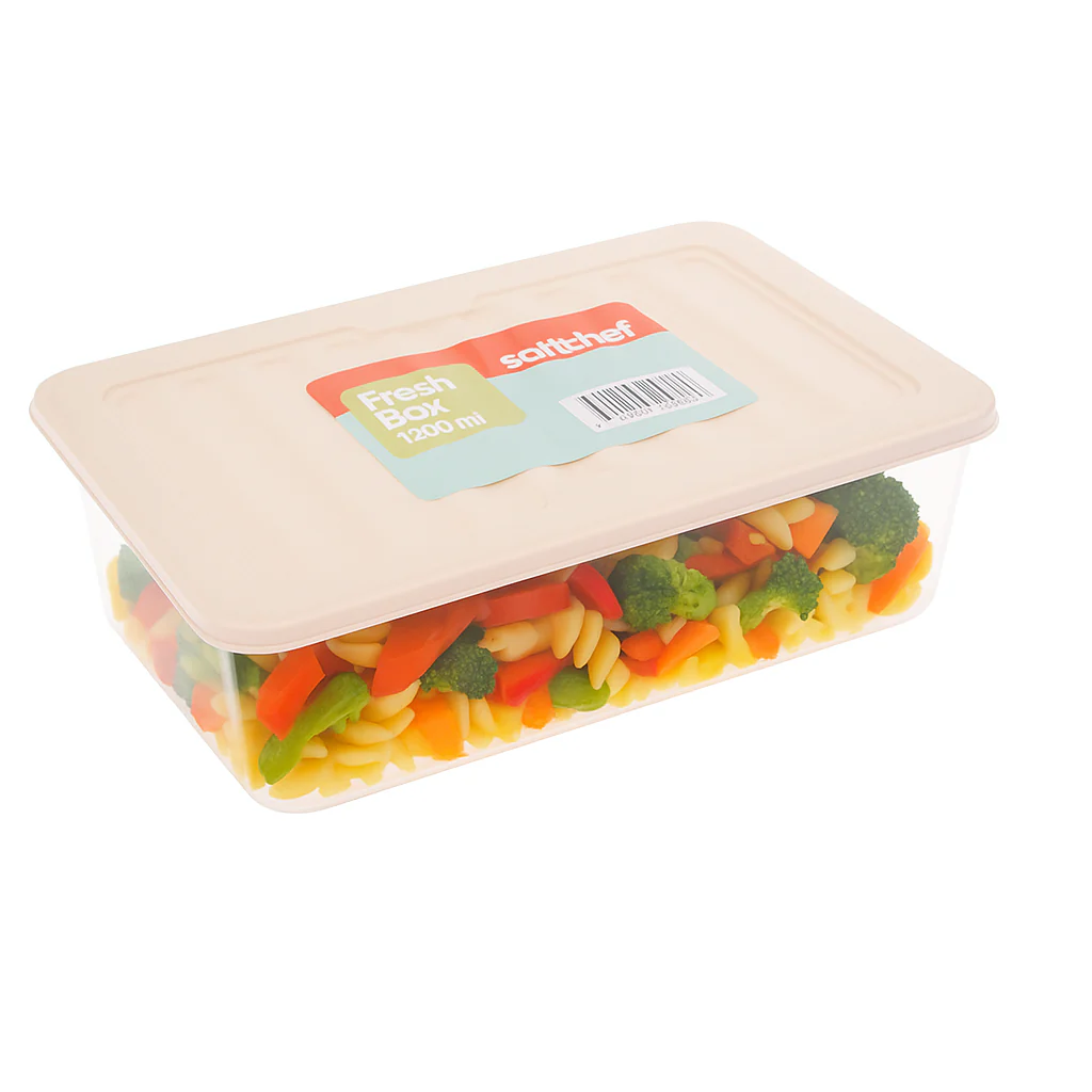 Fresh Box 1200ml – Airtight Food Storage Container with Lid (White/Grey) - Image 3
