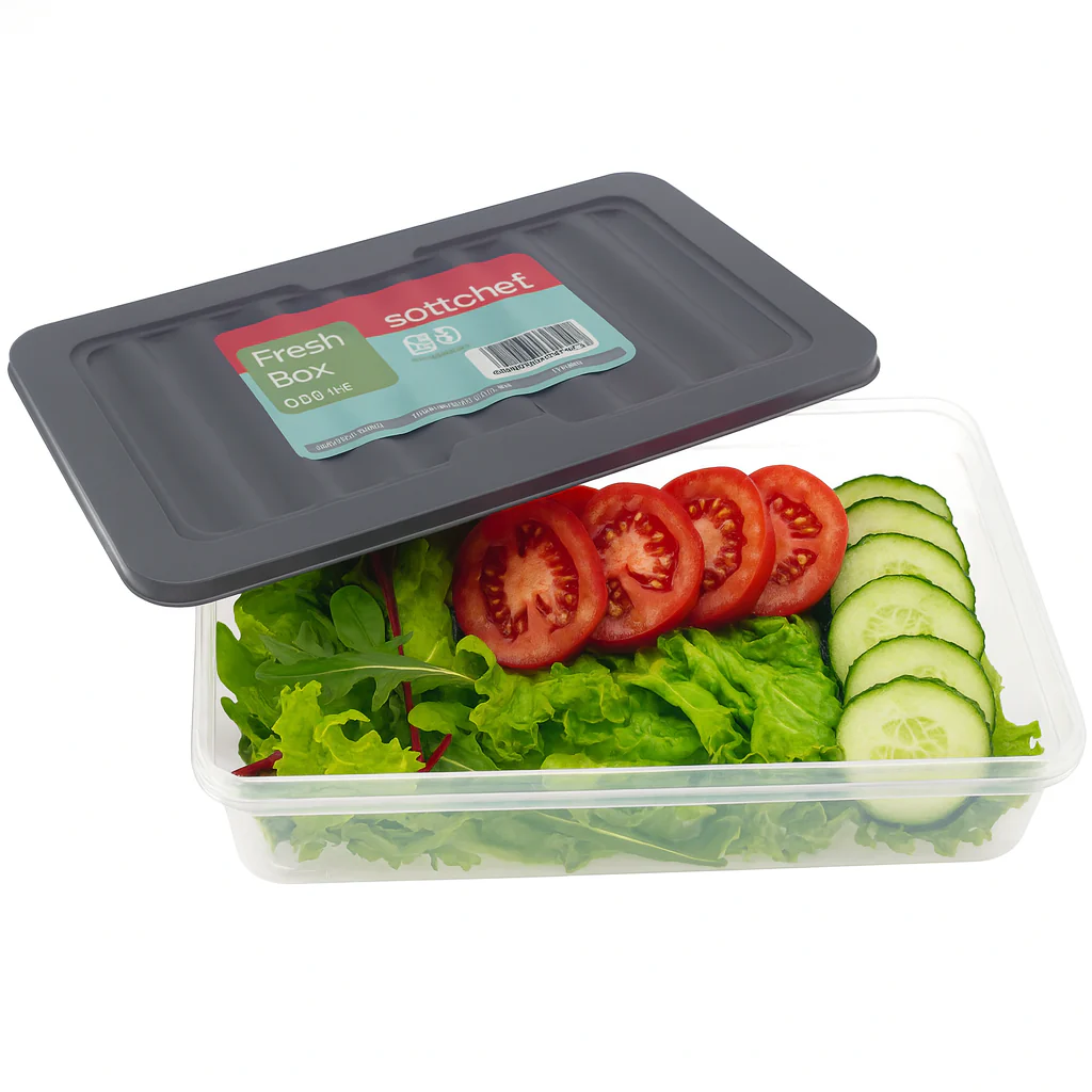 Fresh Box 1200ml – Airtight Food Storage Container with Lid (White/Grey) - Image 4