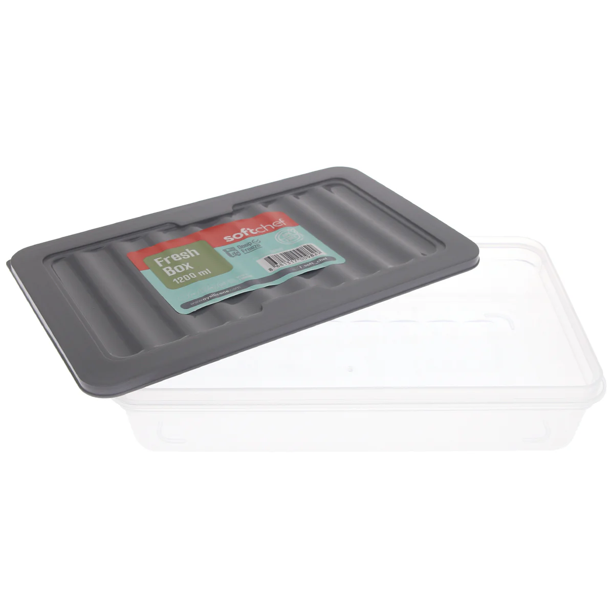 Fresh Box 1200ml – Airtight Food Storage Container with Lid (White/Grey) - Image 5