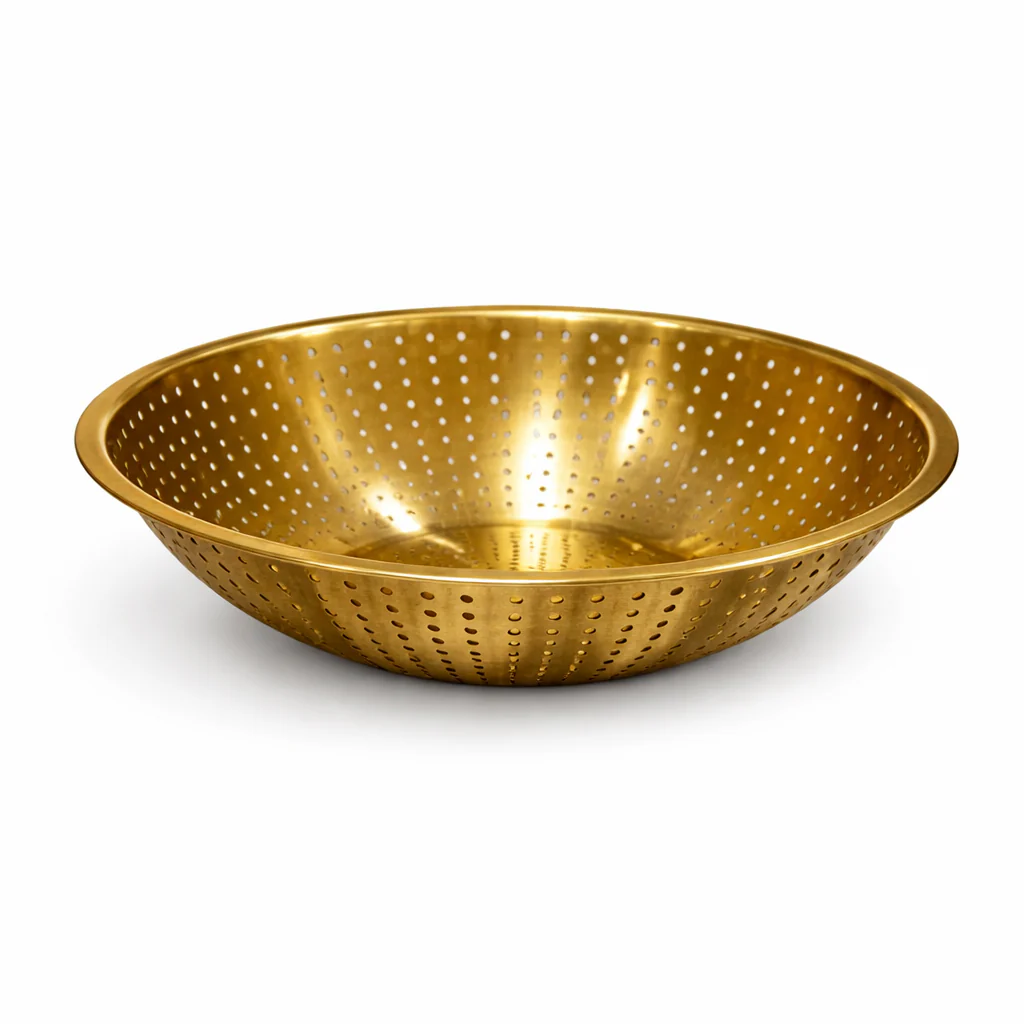 Golden Food Strainer  Stainless Steel Mesh Bowl (23 cm / 26 cm / 29 cm) - Image 2