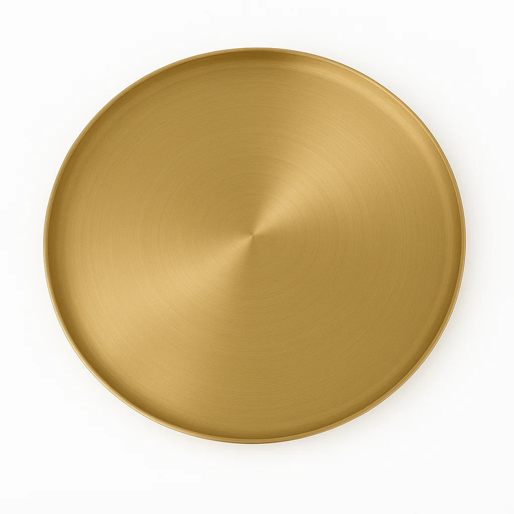 Golden Stainless Steel Round Serving Tray – Multiple Sizes | Luxury Gold Finish Platters for Dining & Décor - Image 8