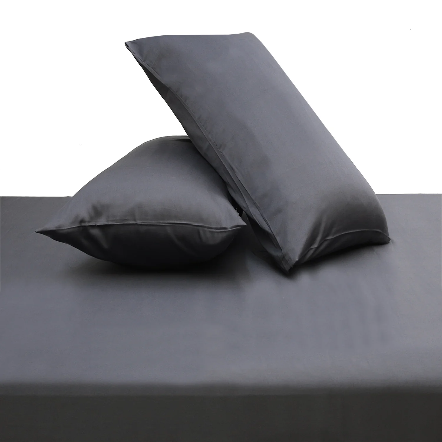 Intense Grey Dyed Double Bed Sheet 96x102 – Premium Solid Deep Grey Bedding