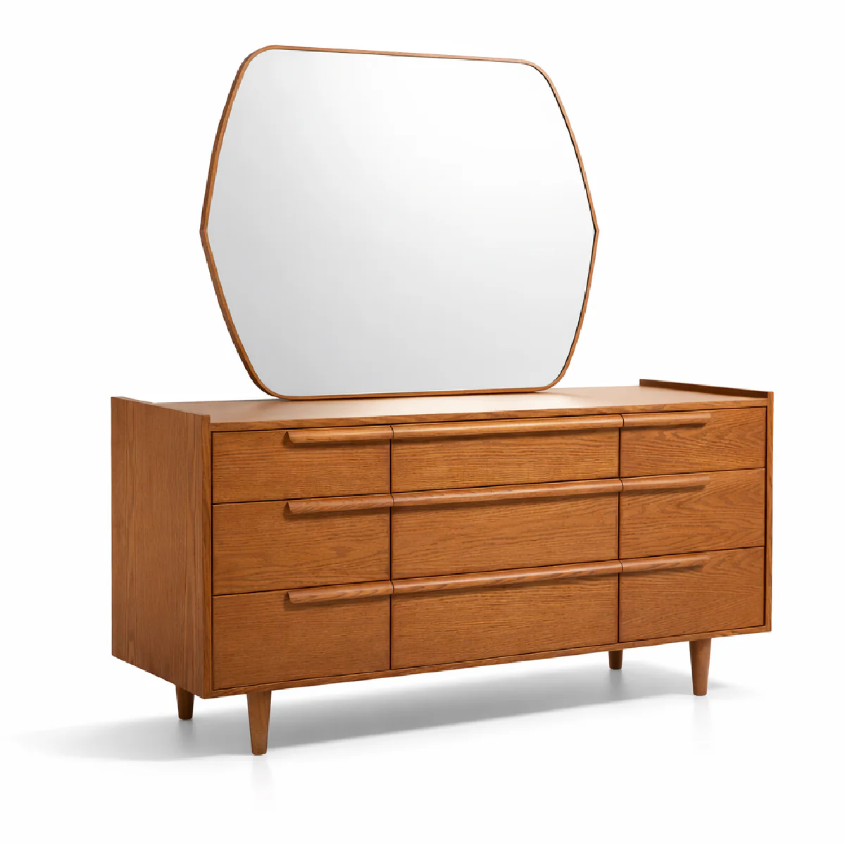 Nora Wooden Dresser with Mirror - Image 3