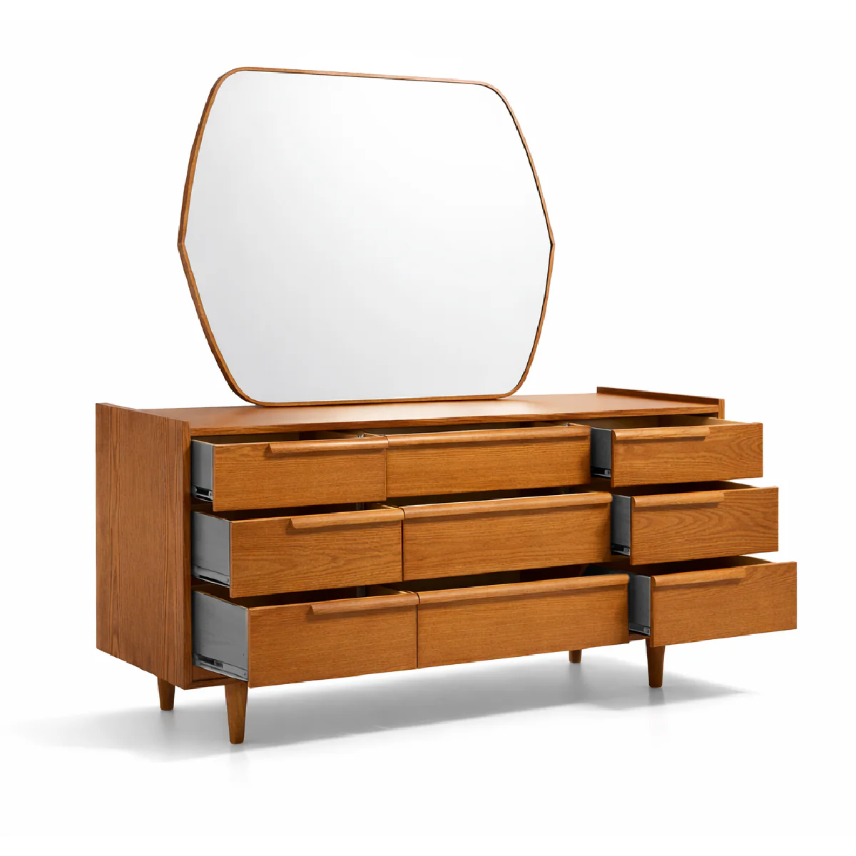 Nora Wooden Dresser with Mirror - Image 4