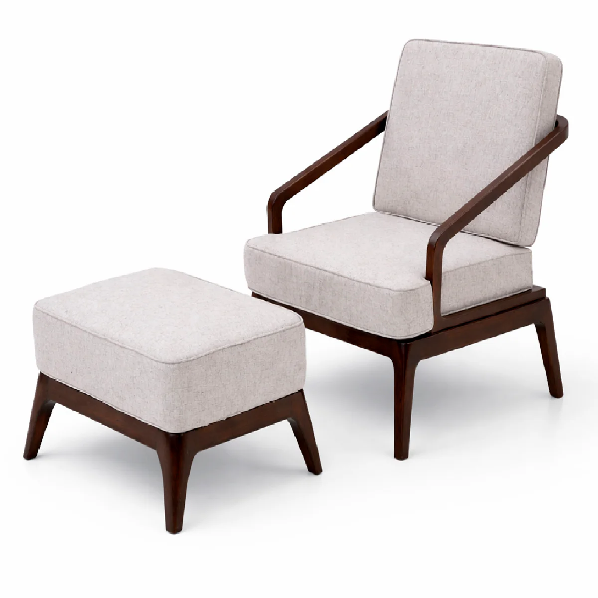 Oaklin Lounge Accent Chair with Ottoman Armchair & Footrest Set - Image 2