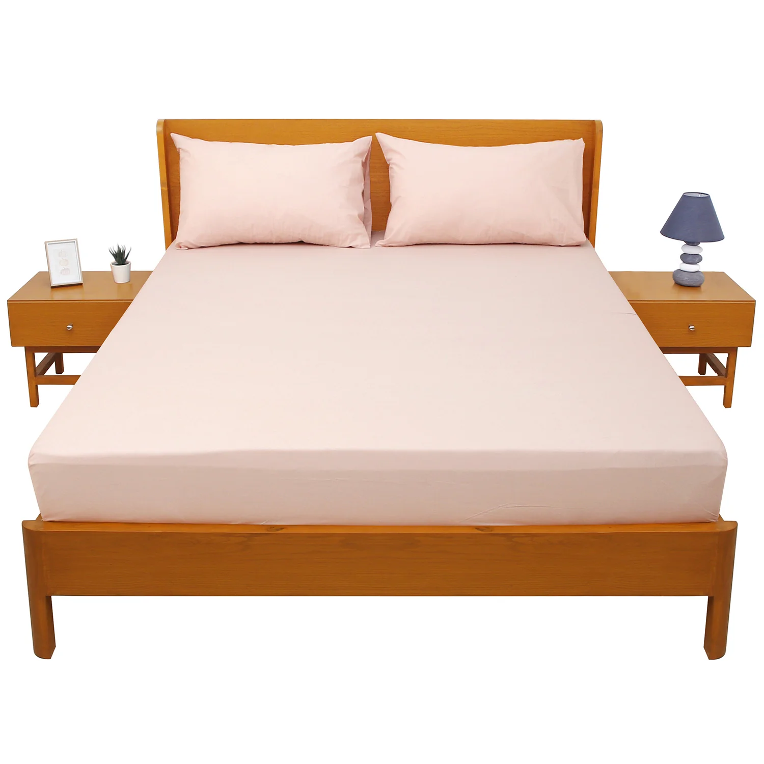 Peach PC Dyed Double Bed Sheet – 96x102" - Image 3