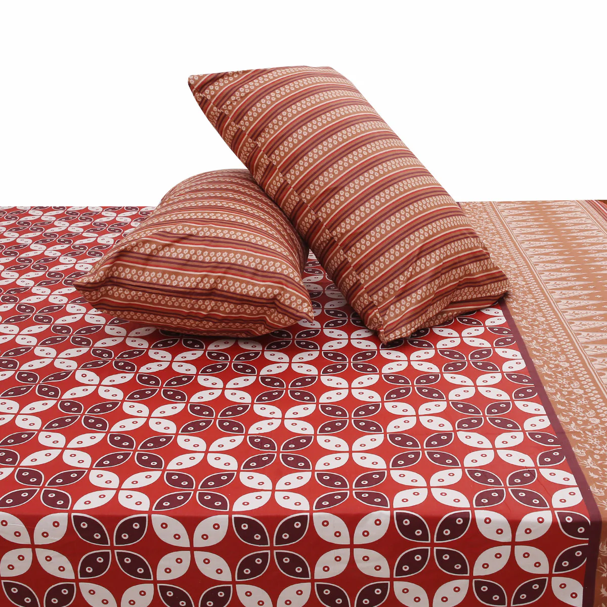 Red Checkered Double Bed Sheet 94x98"