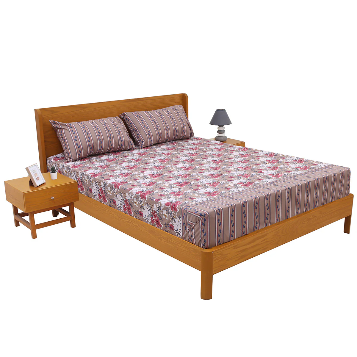Rustic Floral Double Bed Sheet 94x98" - Image 3
