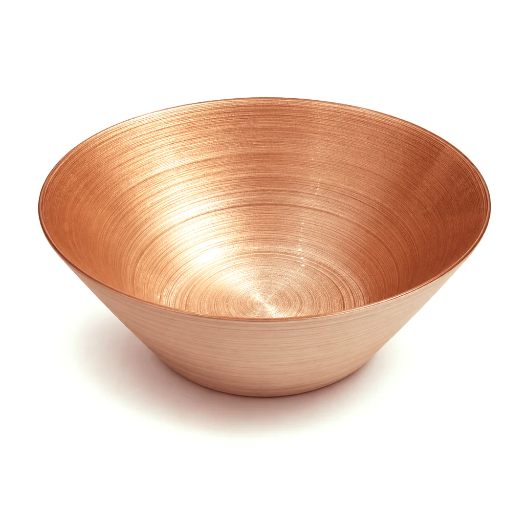 Large Round Copper Salad Bowl – Textured Serving Bowl - Image 2