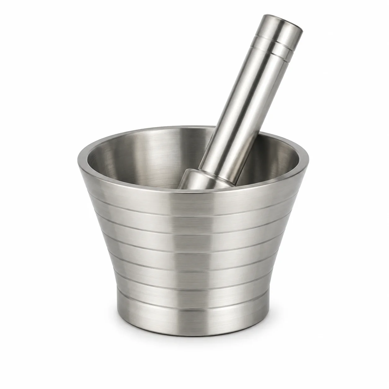 Silver Round Mortar & Pestle