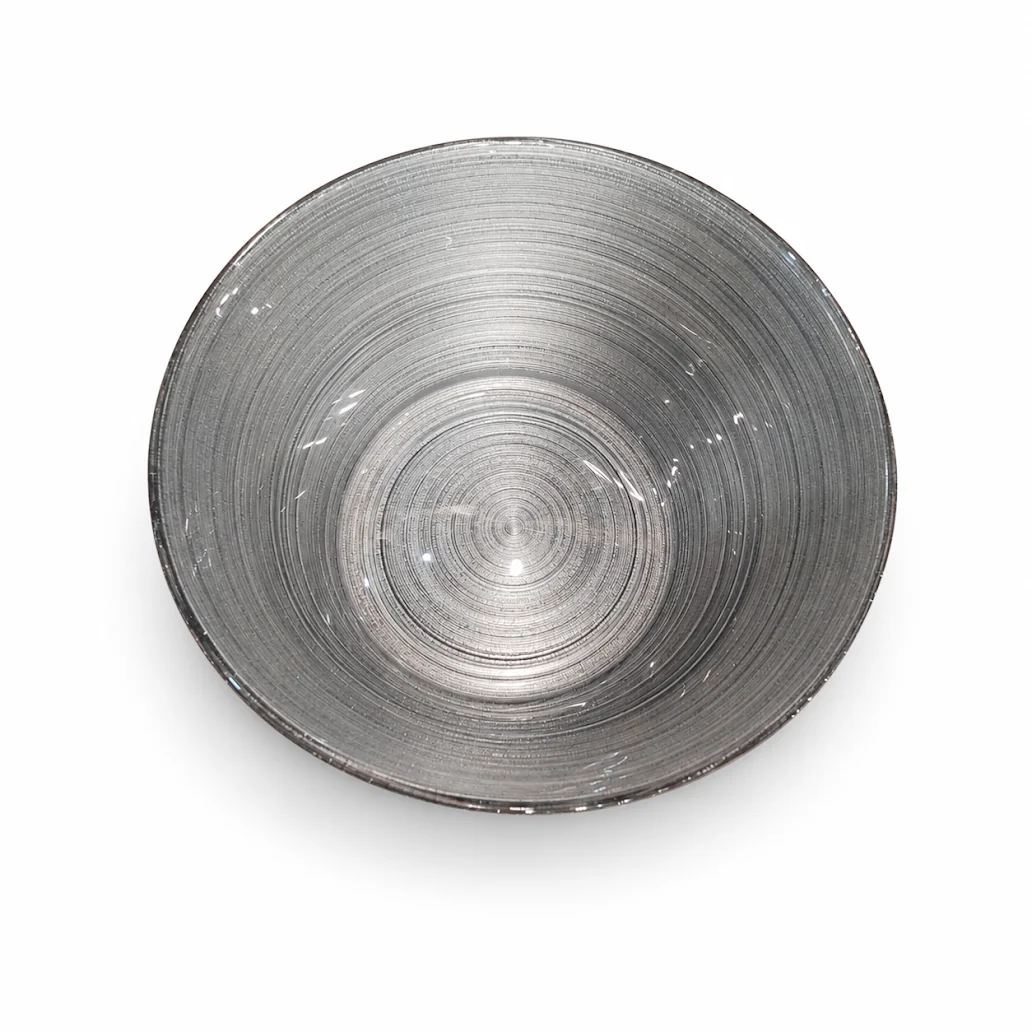 Large Round Grey Salad Bowl – Modern Textured Serving Bowl - Image 2